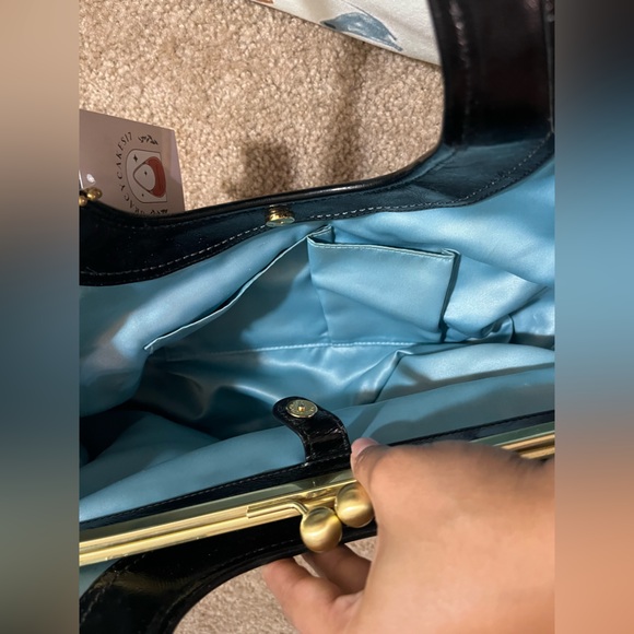 Coach Ergo Patent Leather Black Kisslock Leather Shoulder Bag Purse 12520 - Picture 9 of 9